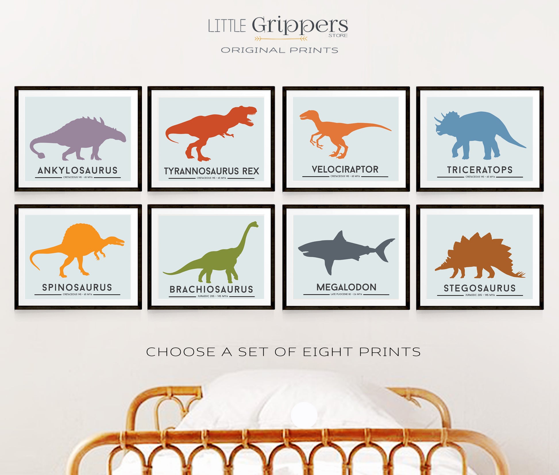 Dinosaur print set