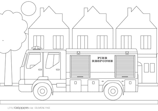 Free Fire Truck Colouring Page
