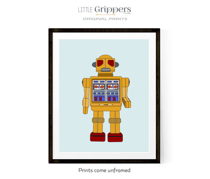 Golden Robot Print