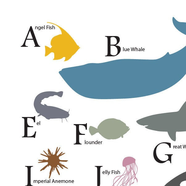 Sea Animal Alphabet Print