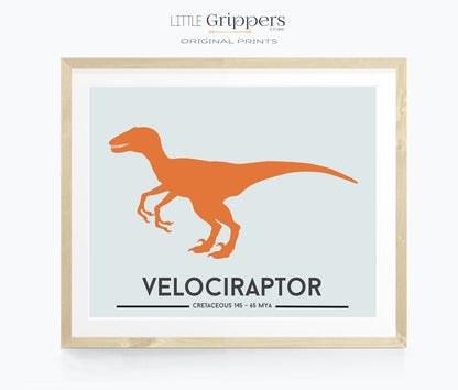 Velociraptor dinosaur print