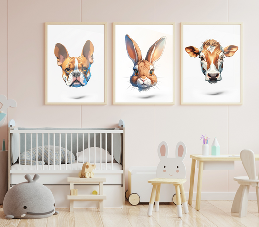 Animal Portrait Print Set