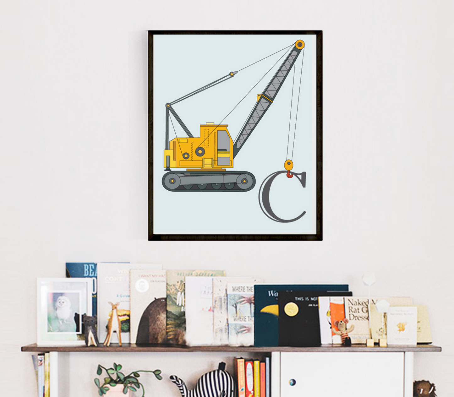 Personalised construction truck kids print