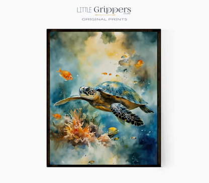 Turtle Watercolour Poster