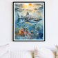 Whale Shark Watercolour Poster