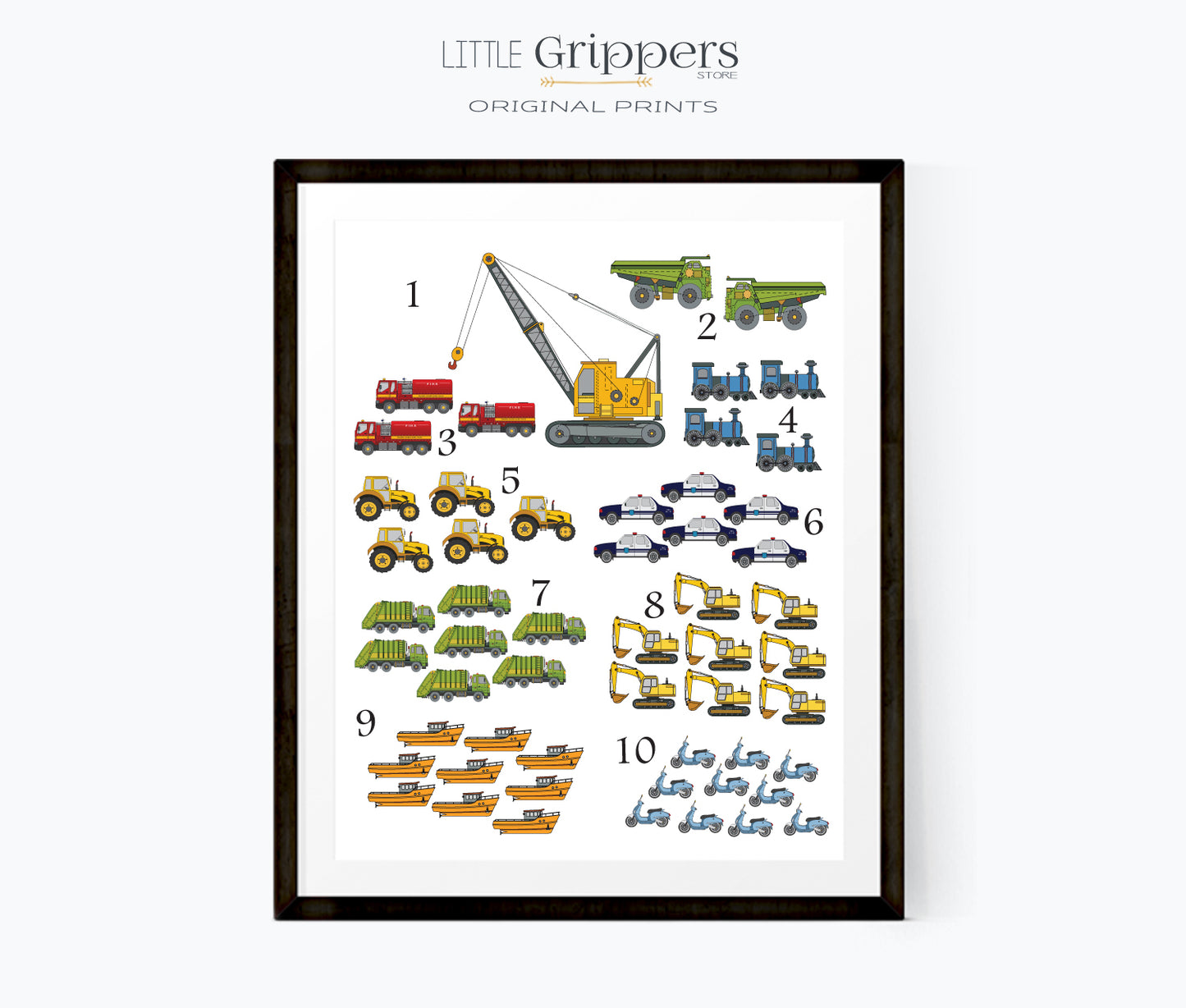 Kids Vehicle counting poster
