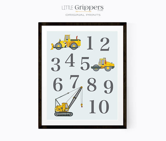 Construction Truck Number Print