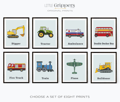 Kids vehicle print set