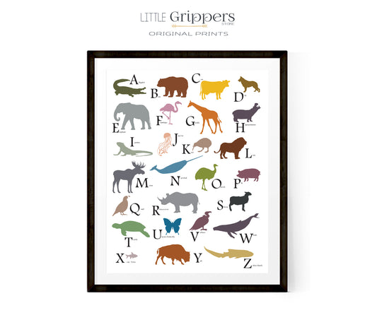 Kids animal alphabet poster