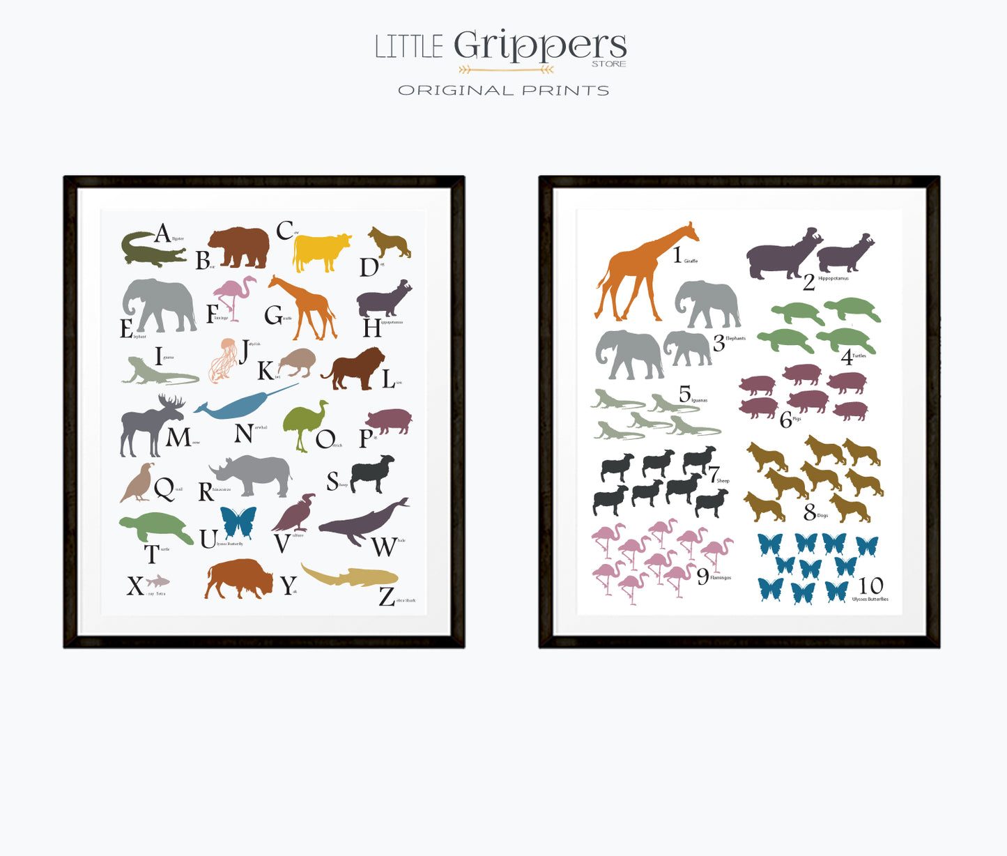 Animal alphabet print set