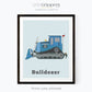 Vehicle Print set of two, Digger and Bulldozer