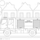 Free Fire Truck Colouring Page