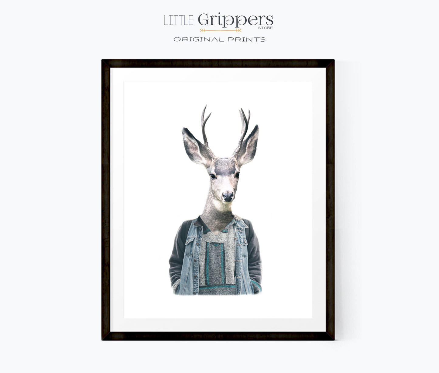 Deer Anthropomorphic Animal Print