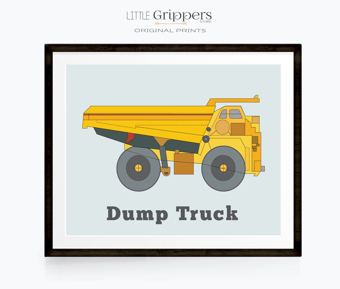 Yellow Dump Truck Print