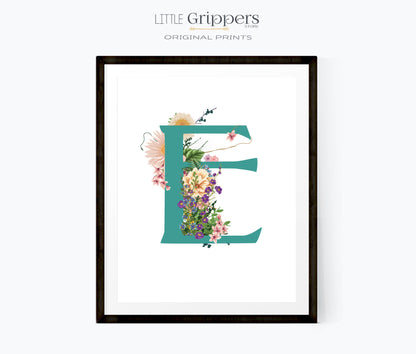 Flower Alphabet poster set