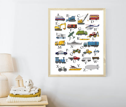 Alphabet truck print for toddlers room
