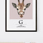 Giraffe Letter G printable