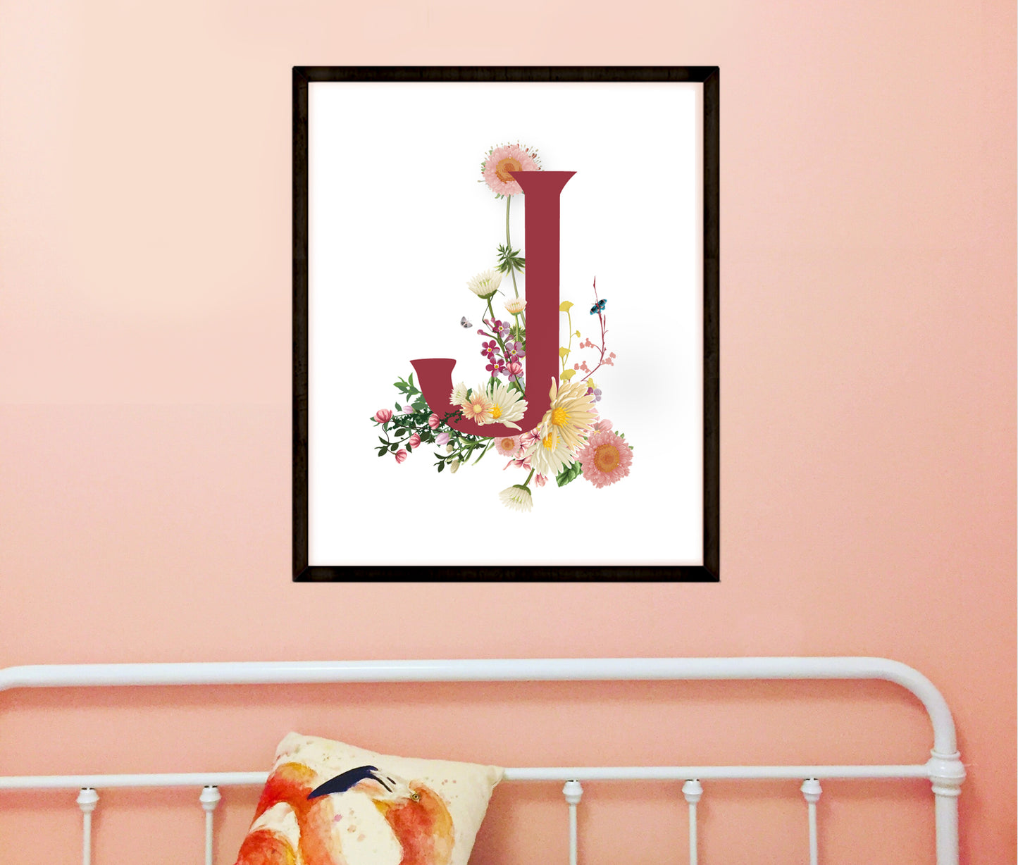 Floral Letter J Print