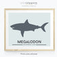Megalodon shark dinosaur print