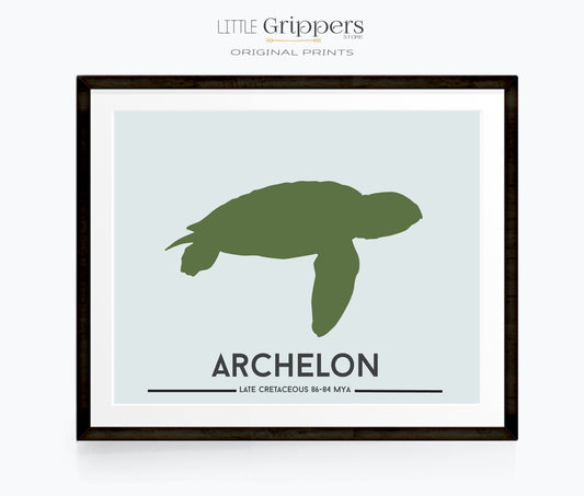 Archelon turtle dinosaur print