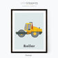 Road Roller construction truck print