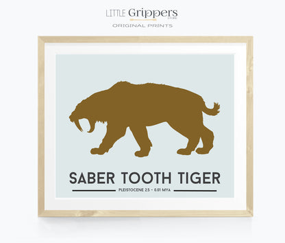 Saber Tooth Tiger dinosaur print