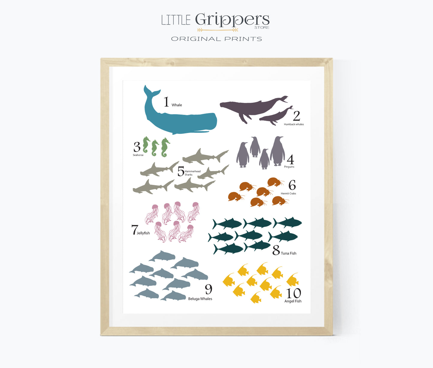 Printable Sea animal counting poster
