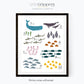 Ocean alphabet print set