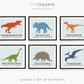 Dinosaur print set of six