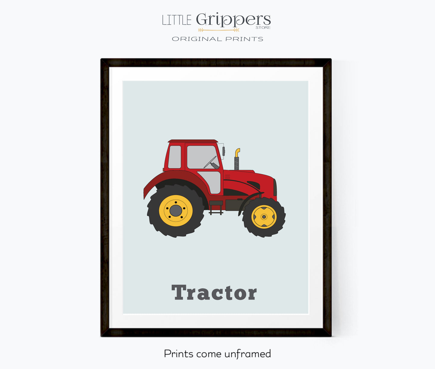 Kids red tractor print