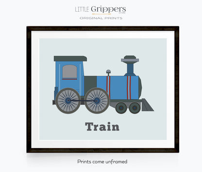 Set of four Transportation prints