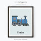 Vehicle Print set of two, Tractor and Train