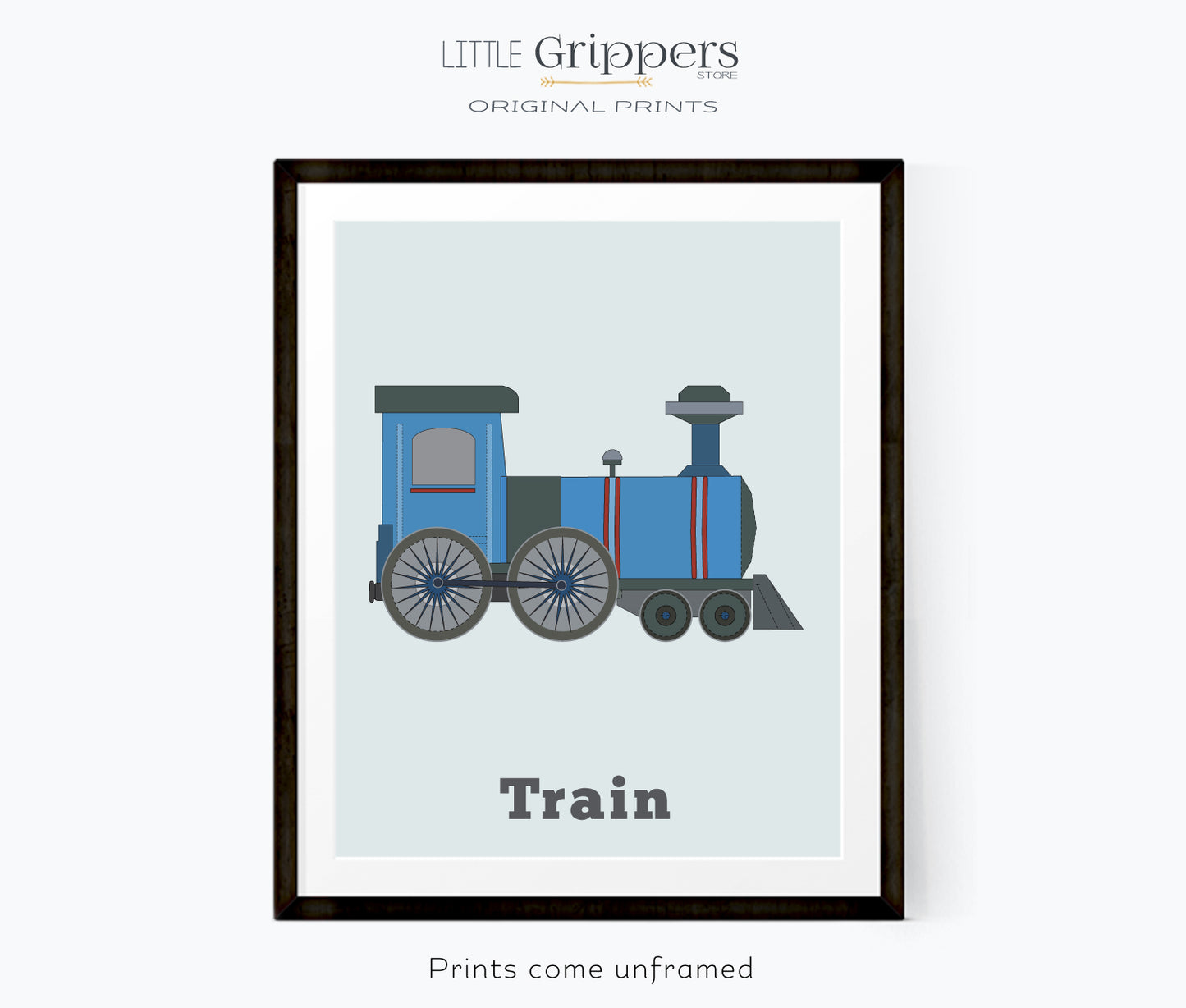 Vehicle Print set of two, Tractor and Train