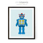 Printable Retro Blue Robot Print