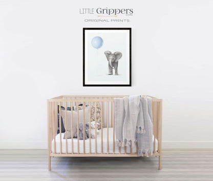 Baby elephant nursery print