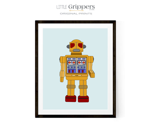 Printable Golden Robot Print