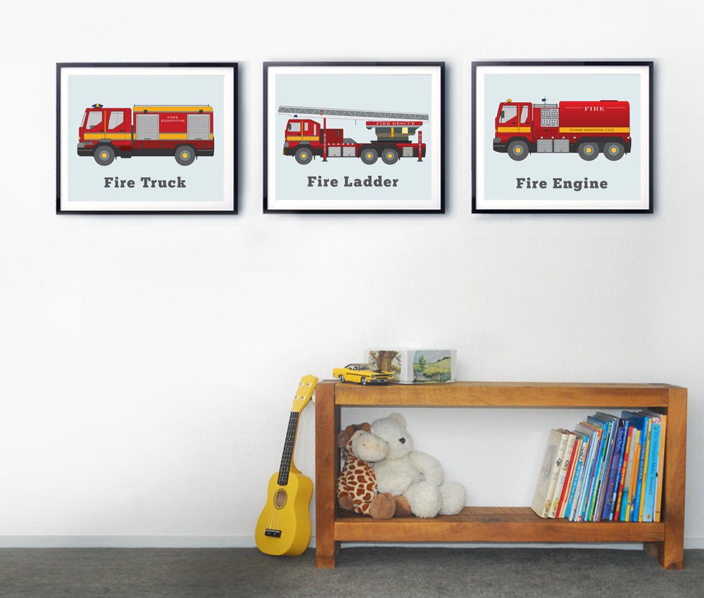 Fire ladder print Boys truck print