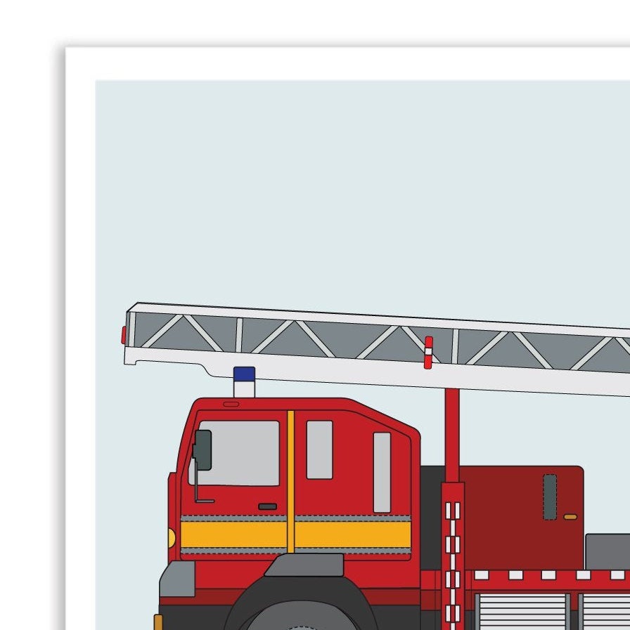 Fire truck print set