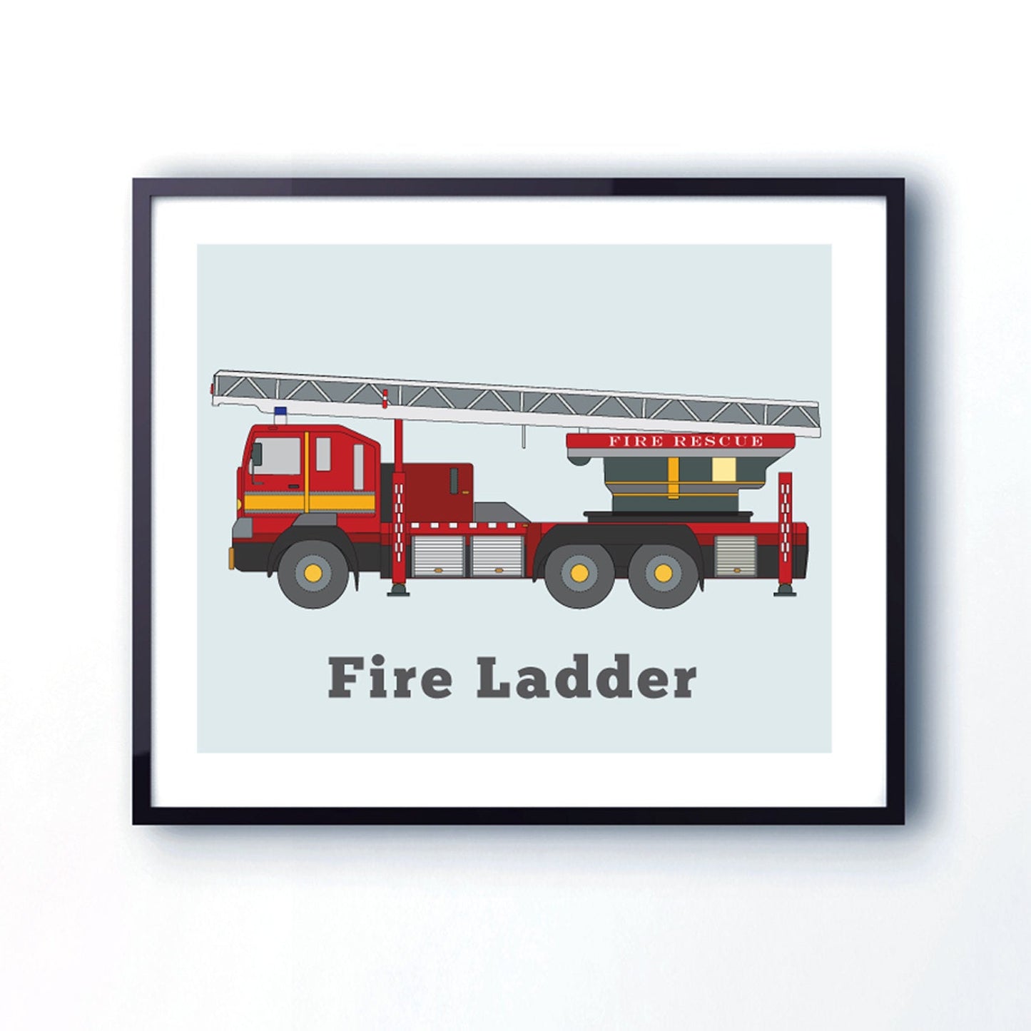 Fire truck print set