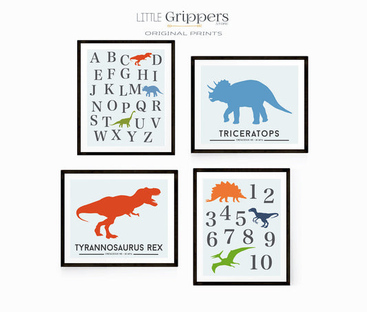 Dinosaur Nursery Alphabet print set