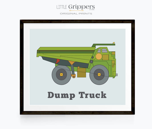 Dump truck poster for kids