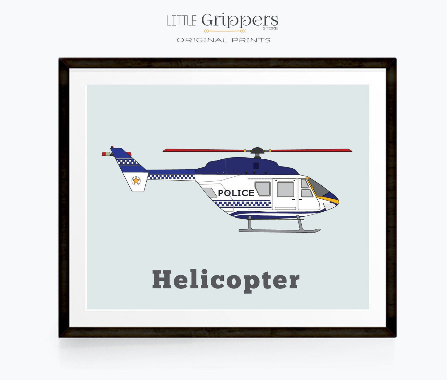 Helicopter wall art for kids