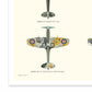 Spitfire airplane chart wall art