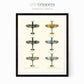 Spitfire airplane chart wall art