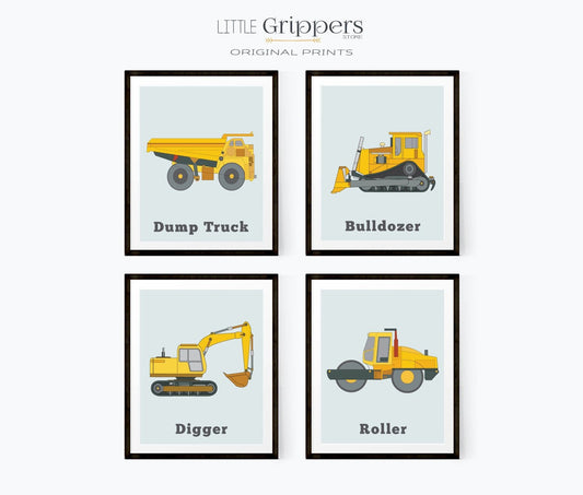 Construction truck print set