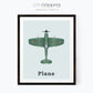 Spitfire airplane kids print