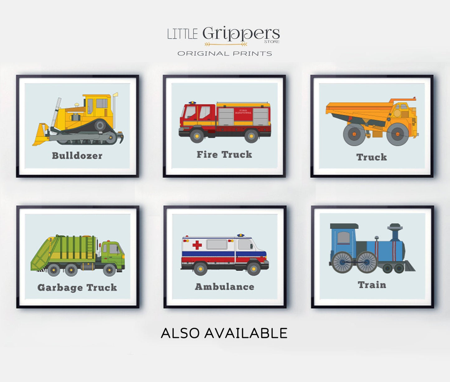 Digger truck print for toddlers