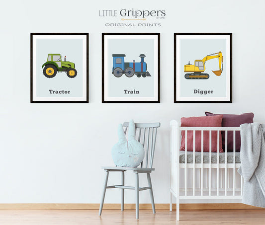 Boys truck prints set