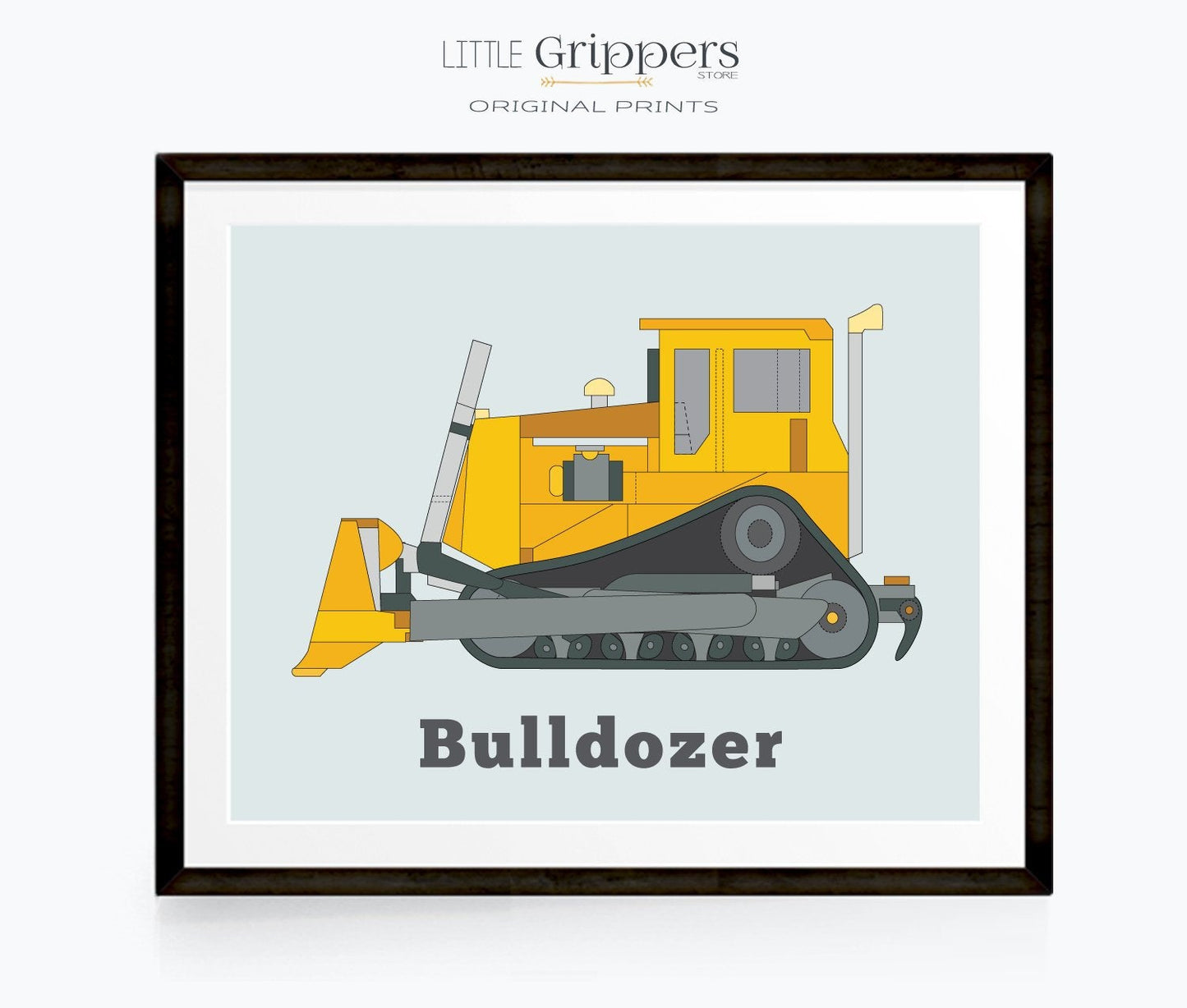 Kids bulldozer truck decor