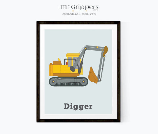 Digger truck print for toddlers